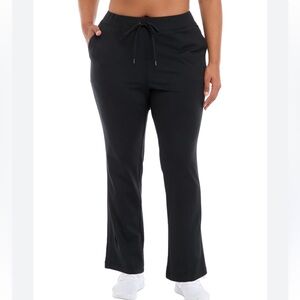 YOGALICIOUS LUX LEGGINGS PANTS DRAWSTRING WITH POCKETS BLACK SZ 1X